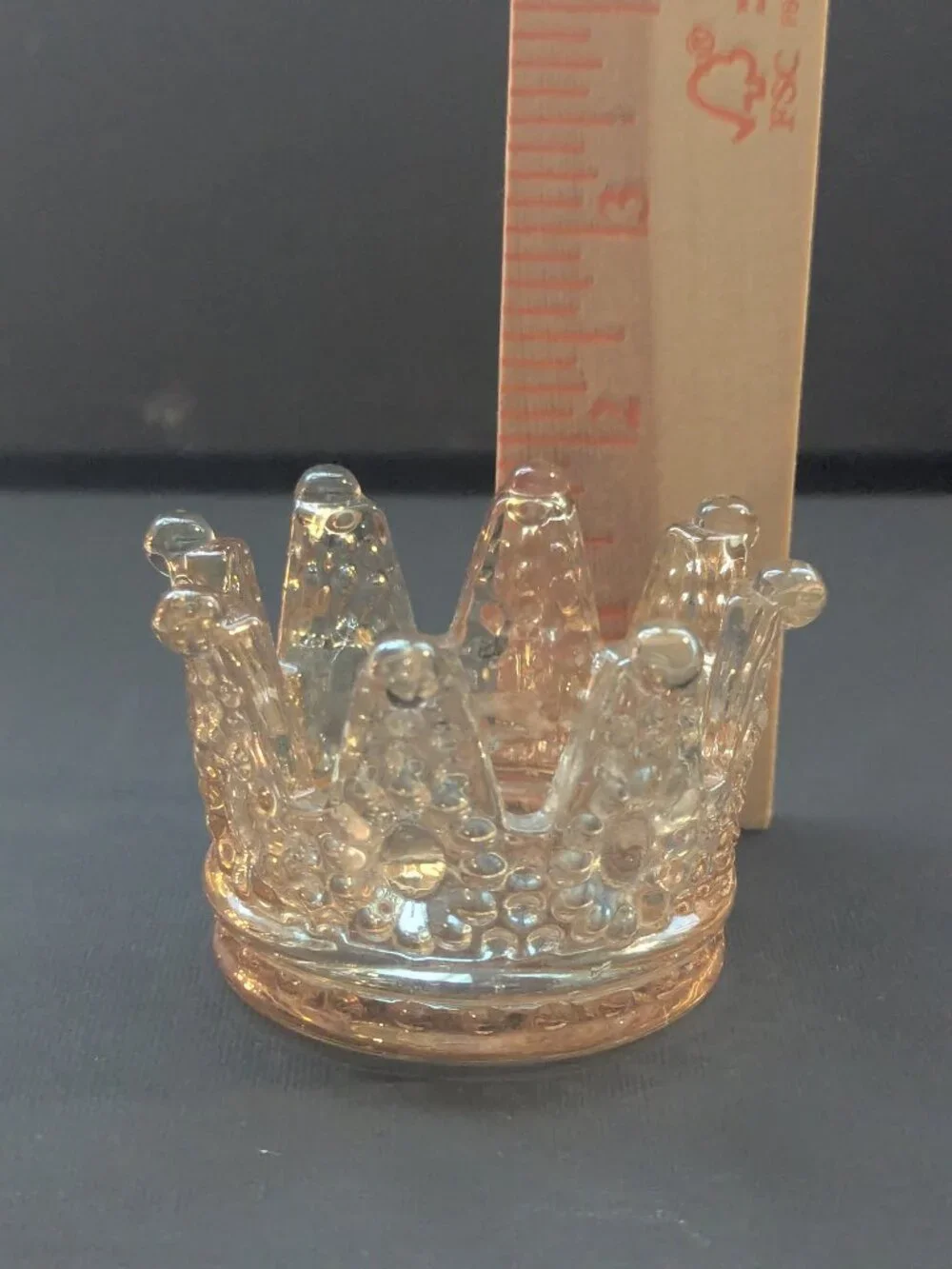 Glass Crown Candle Holder, Set of 2